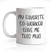 DYJYBMY My Favorite Co-Worker Gave Me This Mug, Funny Office Coffee Mug for Boss, Birthday Retirement Gifts for Colleague Friend Manager, New job Promotion Gifts for Boss Men And Women