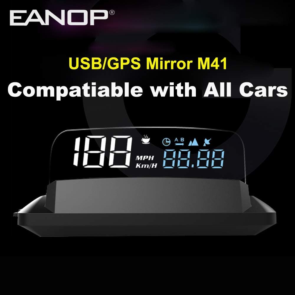 Wuyeti GPS HUD M41 Head-up display Smart Car Windscreen Speed Projector speedometer compatible with All cars (Color Name : White)