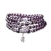 6mm Yoga Meditation Simulated 108 Prayer Beads Simulated Crystal Amethyst/Topaz Mala Wrap Bracelet Necklace (Amethyst Beads)