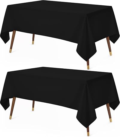 Utopia Kitchen Rectangle Tablecloth 152x213 cm Pack of 2 Black