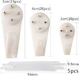 NORTHERN BROTHERS Picture Hooks 60 PCS Non-Trace Hard Wall Hanger Set White view 2