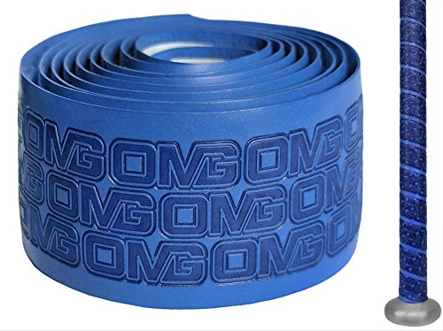 Oh My Grips OMG Premium Cushioned Hand Grip Wrap, Great for All Bats and Racquets; Baseball, Softball, Tennis, Badminton, Cricket, Even Ping-Pong Paddles! (Blue)