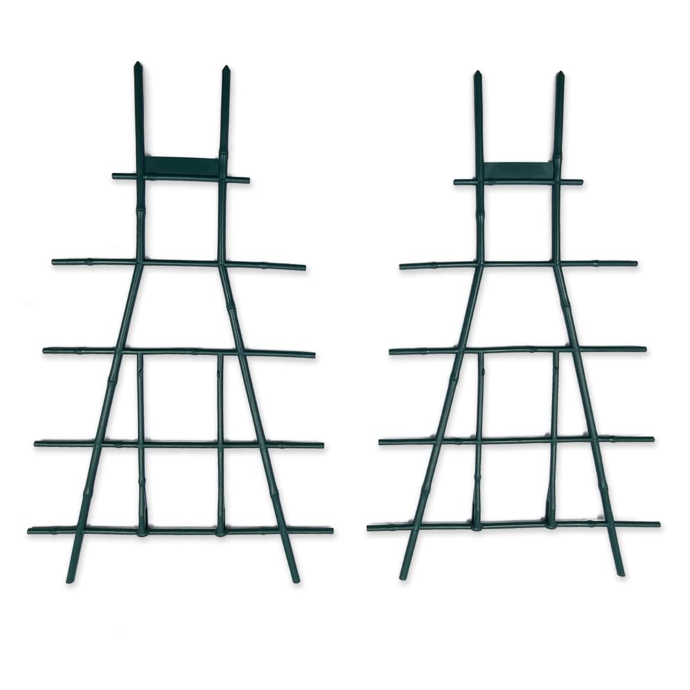 Garden Plant Support Stakes – Pack of 2 – Heavy-Duty Metal Plant Supports – Large, Durable & Rust-Resistant Garden Stakes for Tall Flowers, Climbing Plants, and Vegetables
