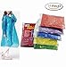 Emergency Hooded Rain Poncho by PengMei, 10 Packs Rain Poncho for Adults One Size Long Sleeves Disposable Camping Outdoor Assorted Colors 100% Waterproof