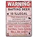 Ochoice Warning Signs Retro Road Signs with Baiting Deer is Illegal Sign 8