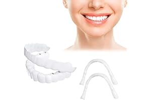 TKUUC Temporary dentures with Veneer for Both Men and Women 2PCS Temporary Fake Teeth, Nature and Comfortable Veneers