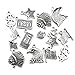iloveDIYbeads 80pcs America Theme Charms Collection Craft Supplies Antique Silver Native American Flag Dollar Charm 4th of July USA Patriot Charms Pendants for Jewelry Making Crafting Findings (M261)