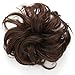 Onedor Premium Synthetic fiber Clip on Messy Chignon Bun Hair Extension Hair Piece Wig. Silky Smooth and Secure (8A-Light Chestnut Brown)