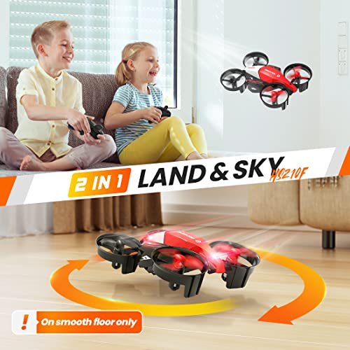 Holy Stone Mini Drone for Kids, HS210F 2 In 1 Small Indoor RC Quadcopter Helicopter Plane with Modular Battery, Land and Fly Mode, Auto Hovering, 3D Flip, Headless Mode, Toy Gift for Boys and Girls