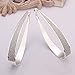 NYKKOLA 925 Sterling Silver Post Hoop Earrings for Women Girls Hypoallergenic Chunky Open Big Huggie Hoop Elegant Jewelry Fashion Oval Chunky Silver Hoop Earrings for Birthday/Christmas Gifts