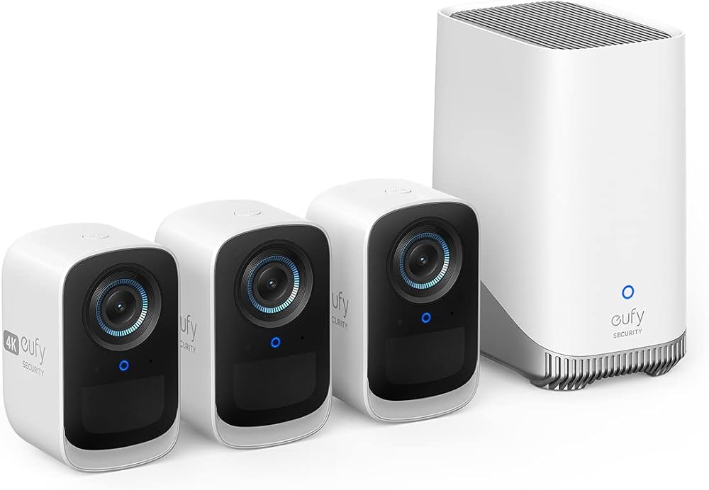 eufy Security S300 eufyCam 3C 3-Cam Kit 4K Wireless Outdoor Camera 16TB