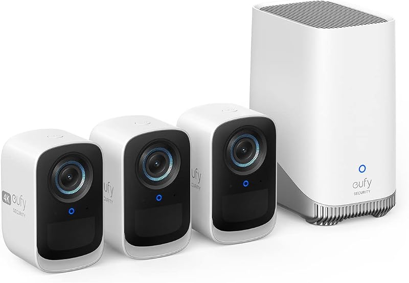 eufy Security S300 eufyCam 3C 3-Cam Kit 4K Wireless Outdoor Camera 16TB