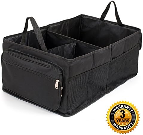 Trunk Organizer for car , SUV, ,van,Auto &amp; Heavy Duty, Collapsible .Organizing Box For All Types Of Vehicles &amp; Home Use .Premium Quality Cargo Storage with Zippered Pockets &amp; Hard, Durable Bottom