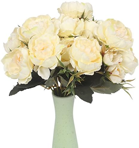 1Bunch European Artificial Flower 6 Heads Fake Peony Christmas Wedding Party Home Decorative