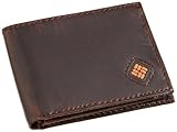 Columbia Men's Leather Slim Traveler Bifold Wallet,Brown,One Size