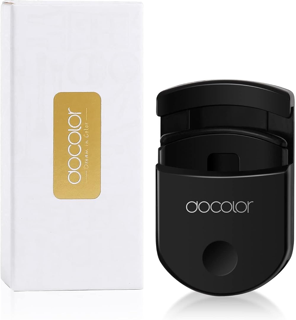 Docolor Portable Eyelash Curler w/ 1 Silicone Refill - Mini Travel Makeup Tool