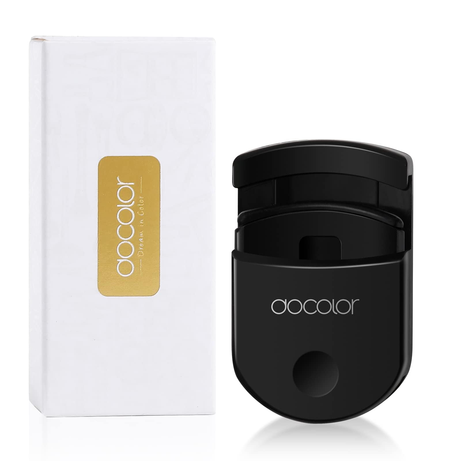 Docolor Eyelash Curler Portable Lash Curler with 1 Silicone Refill Pads Mini Travel Eye Lashes Curlers Professional Eyelash Curling Clip Makeup Tools for All Eye Shapes