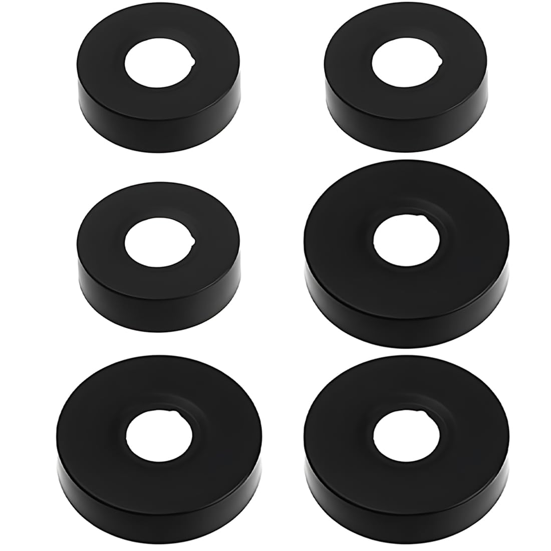 LuLiyLdJ Set of 6 Rosette for Radiator Pipes, Rosette Shower Fitting, Radiator Black, Radiator Rosette, Radiator Matte Black, Cover Rosette Diameter 25 mm (3/4 Inch)