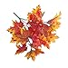 Sunrisee 2 Pcs Artificial Maple Shrubs Fake Flowers Plants Fall Maple Leaf Bunches for Halloween Home Garden Office Decor, 11.8''