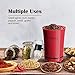 Veken Coffee Grinder Electric Spice & Nut Grinder with Stainless Steel Blade, Detachable Power Cord Coffee Bean Grinder for Coffee Grounds, Grains, 12 Cups (Red)