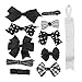 BonnyGirl Boutique Baby Girls Toddler Hair Bow Clips Barrettes with Hair Bows Holder (Black)