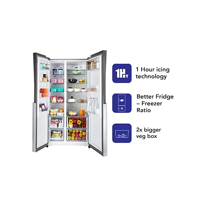 Haier 565 L Inverter SidebySide Door Refrigerator (HRF619SS, Silver