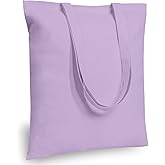 TOPDesign 12-Pack Economical 16"x15" Lavender Cotton Tote Bags, Lightweight Medium Reusable Grocery Shopping Cloth Bags, Suitable for DIY, Advertising, Promotion, Gift, Activity