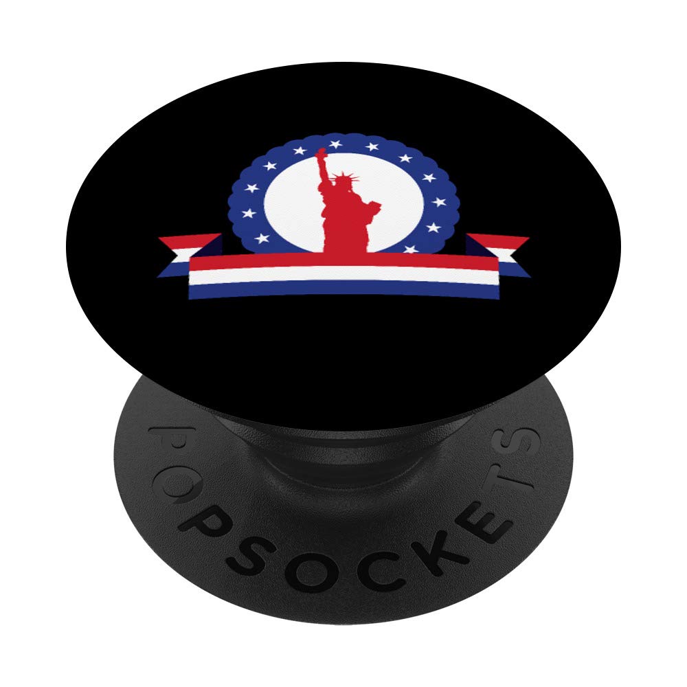 Patriotic Statue Of Liberty Freedom 4th Of July Gift PopSockets Grip and Stand for Phones and Tablets