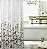 Blu-Pier Decorative PEVA Mildew Free Water Repellant Shower Curtain 72x72 Comes With 12 Hooks (Flowers and Leaves)
