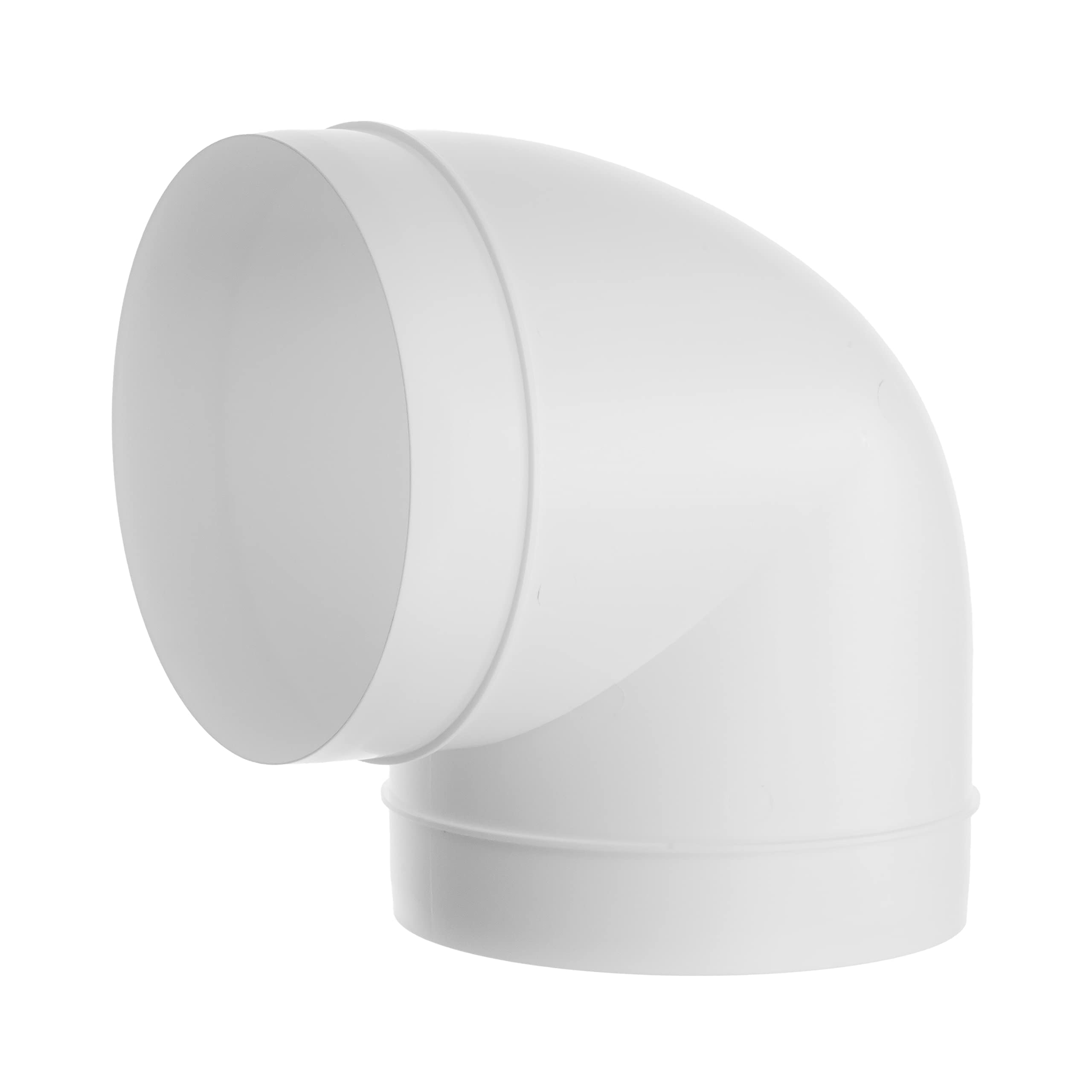 90 Degree 6 Inch / 150mm Plastic Elbow - Bend Connect Ducting Pipe, Duct or Hose - Straight or Flexible - Ventilation Connector Round Joint Tube