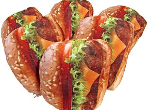 Fun And Soft Novelty Food Throw Pillow Sets (Hamburger 6-Pack)
