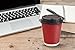 PARTY BARGAINS 50 Disposable Rippled Insulated Hot Cups with lids, 12oz Burgundy Color. No Sleeves Needed to Go Teacup. Heat Protection Coffee Espresso