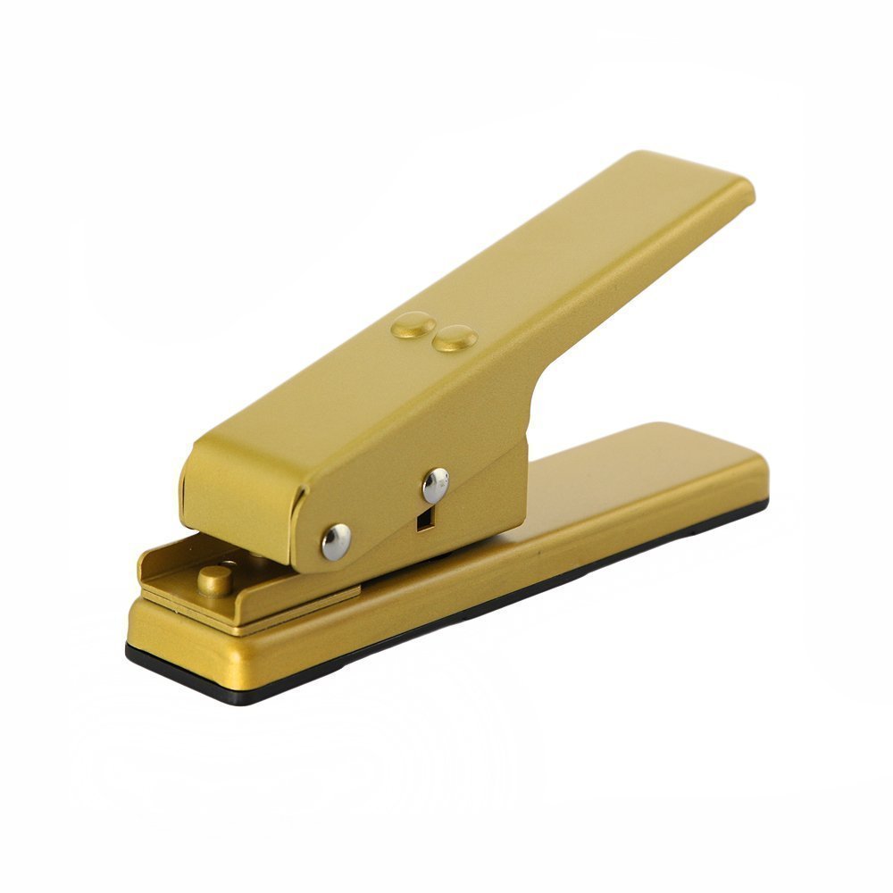 DIY Guitar Pick Punch, Guitar Pick Maker, Plastic Card Hole Cutter Machine with 6 Guitar Picksin Radom Patterns (Gold2)