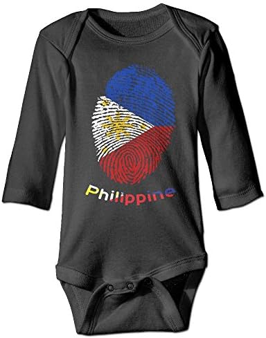 Guw Rompers Philippine Flag Kid's Long Sleeve Printed 100% Cotton Coverall Pajamas Bodysuits