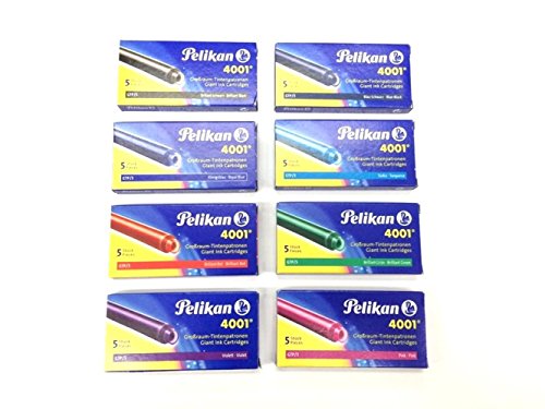 Pelikan 4001 GTP/5 Ink Cartridges for Fountain Pens, Royal Blue, 1.4ml, 5 Pack (310748) - Thumbnail 4