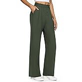 IPMQ Womens Stretchy Dress Pants Straight Wide Leg Work Trousers Business Casual Pull On Office Slacks with Pokets