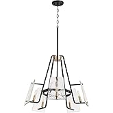 Quorum 637-5-69 Contemporary Modern Five Light Chandelier from Tioga Collection in Black Finish,