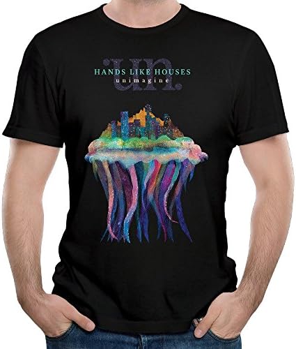 Naviiro Men's Hands Like Houses Rock Band Unimagine Short-Sleeve Tshirts Black L
