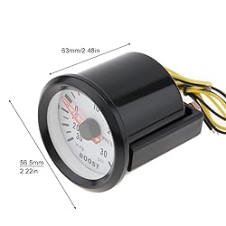 DriSentri Boost Gauge, 6032BL 2" 52mm 12V Blue LED