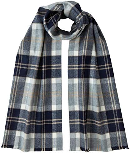 Unisex Bannockbane Extra Fine Tartan Scarf - Silver/Grey