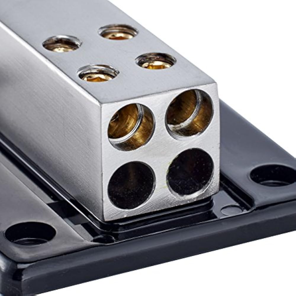 4/8/10 AWG Gauge Power Distribution Block In To (4) Out Electronics