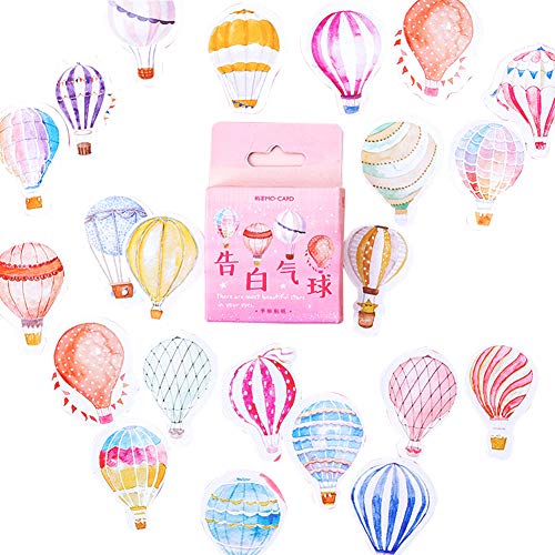 Kawaii Vintage Paper Stationery Sticker Set Animal Plant Owl Rabbit Bird Pocket Watch Famous Painting Hot Air Balloon Hemisphere for Gift Packing Scrapbooking Album Planner Journal Arts DIY Craft