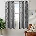 jinchan Light Filtering Curtains for Living Room Bedroom French Jacquard Curtains 63 inches Length Geometric Moroccan Tile Pattern Privacy Curtains Grey Grommet Top 2 Panels Window Curtains Set