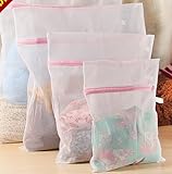 Lingerie Bags for Laundry. Keep All Your Delicates Looking Like New with a Set of 4 Mesh Laundry Bags for Lingerie, Socks, Pantyhose, Baby Clothes and Stuffed Toys. Use in Both Washing Machine and Dryer. Highest Quality Fine Mesh Zippered Bags.