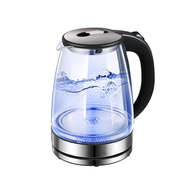 Glass Electric Kettle BPA Free Fast Boiling 1.7L Blue LED Illuminated
