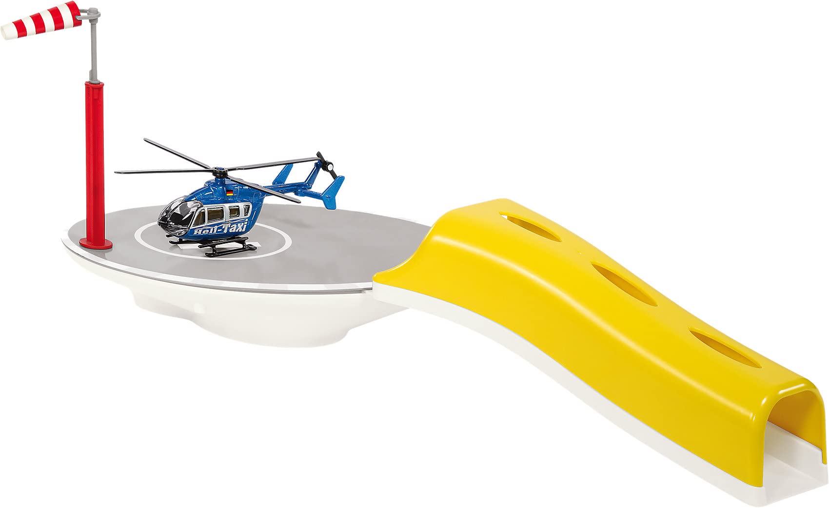 siku 5506, Heliport with Heli Taxi helicopter at a 1:87 scale, Plastic,Metal, Multicolour, Compatible with helicopters at a 1:50 and 1:87 scale, Versatile
