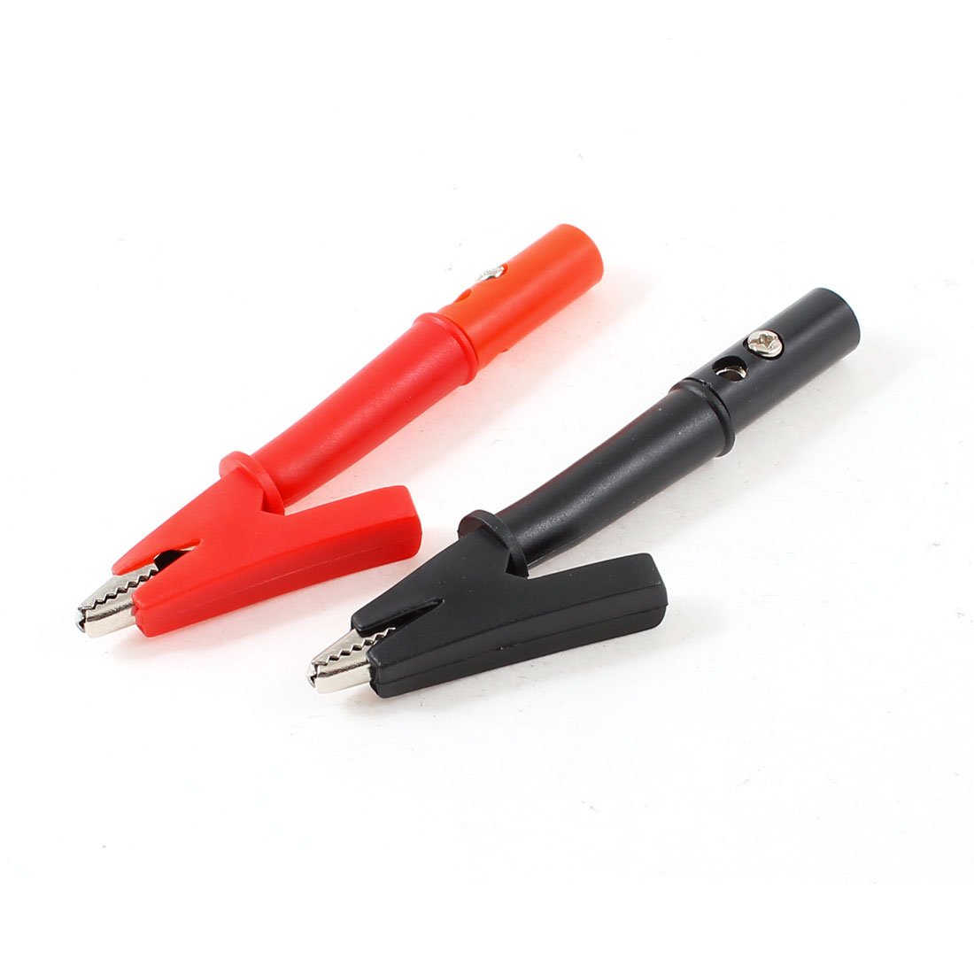 sourcing map Pair Insulated Alligator Clip Test Lead Crocodile Clamps w Banana Plug