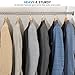 High-Grade Wooden Hangers - Heavy-Duty Coat Hangers with Wide Shoulders - Set of 6 with 6.3cm Shoulder Flares for Suits and Garments - Includes Trouser Bar