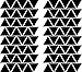 JCM CUSTOM Removable Easy Peel and Stick, Wall Vinyl Decal Sticker, DIY Decor/Safe on Painted, Triangle, Black, Set of 96 +