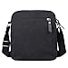 Eshow Men's Small Canvas Shoulder Bag Cross body Everyday Messenger Bag Travel School Work Black
